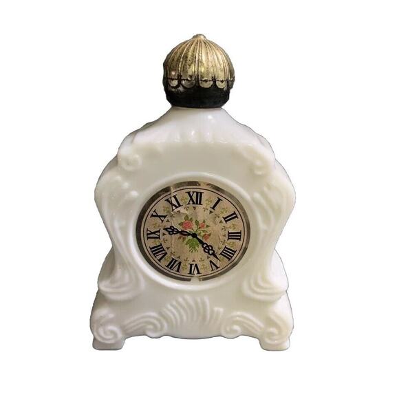 Avon Other - Vintage Avon Promise Of Heaven Eau De Cologne Clock Milk Glass Leisure Time